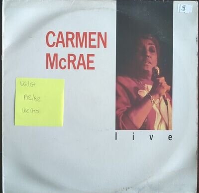 Carmen McRae Live Vinyl Record VG/G+ GATE7001 1989