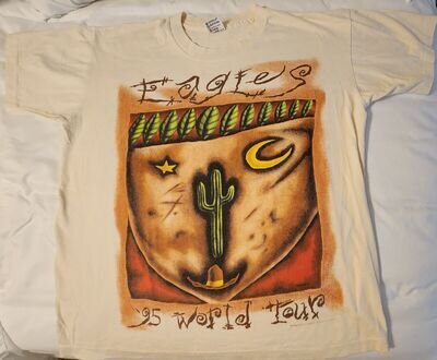 Vintage Eagles World Tour 1995 Concert T Shirt autographed by Joe Walsh