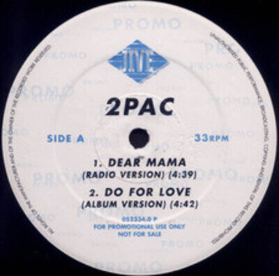 2Pac - Dear Mama (12", Promo) (Very Good Plus (VG+))