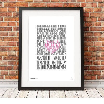 FLEETWOOD MAC ❤ Rhiannon - song lyrics poster art Limited Edition Print