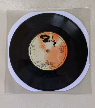 She / La Barraka By Charles Aznavour Single 7" Vinyl 1974 Barclay BAR26