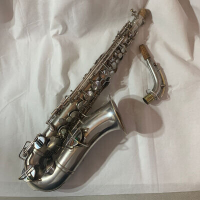 H N White "King" Alto Saxophone - Silver Plate approximately 1912.