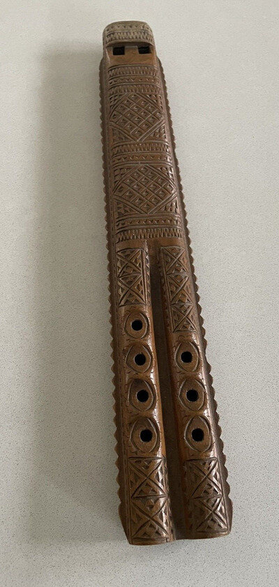 Vintage Carved Wooden Flute