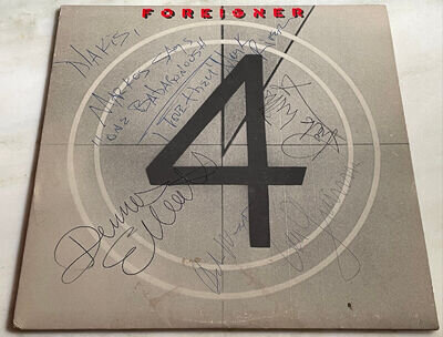 FOREIGNER "4" RARE FULLY SIGNED 100% ORIGINAL VINYL LP AUTOGRAPHED Lou Gramm + 4