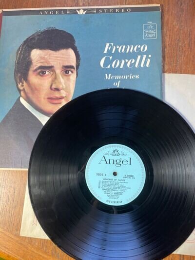 Franco Corelli Memories Of Naples LP Sung In Italian Angel Records 1963 STEREO