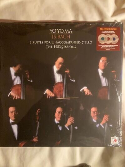 YO YO MA J S BACH 6 SUITES FOR UNACCOMPANIED CELLO, 3 x PICTURE DISC LP, SEALED