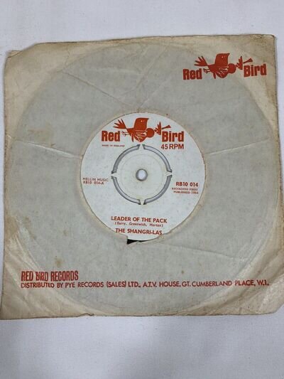 THE SHANGRI-LAS - LEADER OF THE PACK - 7" - VG RED BIRD LABEL/SLEEVE