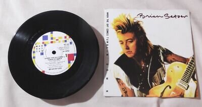 Brian Setzer - When The Sky Comes Tumblin' Down 7" Vinyl Single - Manhattan MT45