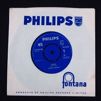 Johnny Horton Words (Philips, MINT ARCHIVE UNPLAYED) 7"