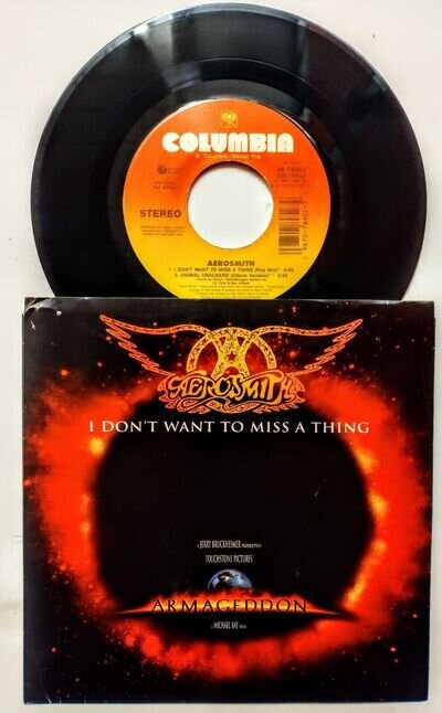 AEROSMITH I DON'T WANT TO MISS A THING 7" US VINYL SINGLE 45 ORIGINAL SLEEVE