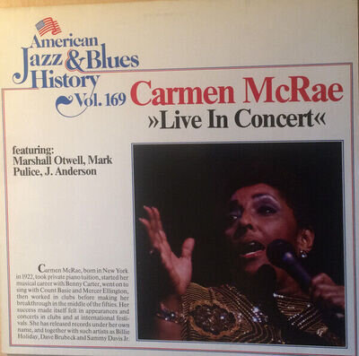 Carmen McRae - Live In Concert (LP)