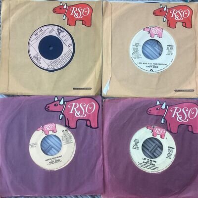 ANDY GIBB 7" SINGLES LOT OF 4 AN EVERLASTING LOVE/LOVE IS THICKER ETC