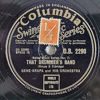 Gene Krupa - That Drummer's Band ORIG UK Columbia 1949 78 RPM!! Swing