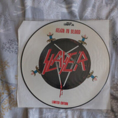 SLAYER REIGN IN BLOOD PICTURE DISC LTD ED UK REISSUE LONPP 34 A/B1 EX TESTED