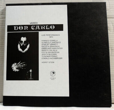 LR 163 Verdi Don Carlo Corelli Janowitz Stein 3 vinyl LP NM Box set