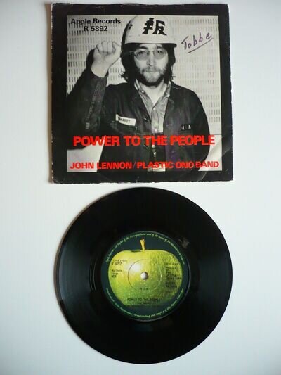 John Lennon Power To The People 7" Vinyl UK 1971 Apple 1st Press Single Yoko Ono