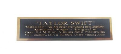 Taylor Swift Autograph Nameplate For A Framed & Signed 8X10 Photograph 1.25 X 6