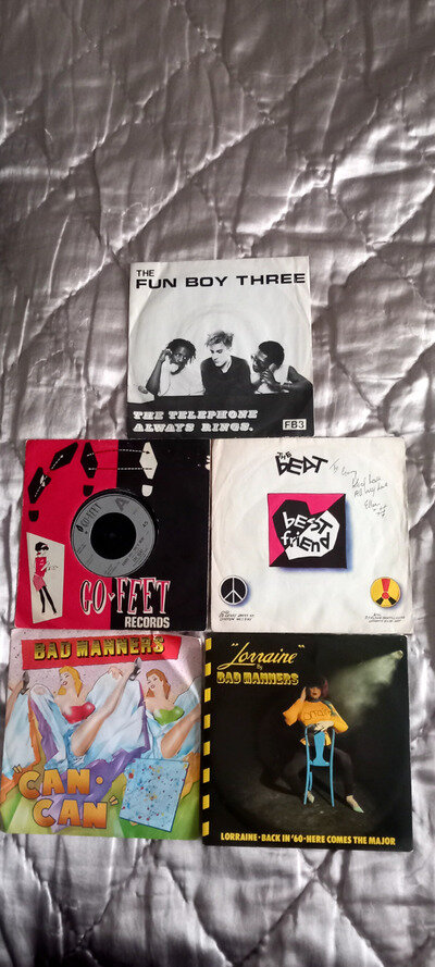 5 45 records by bad manners fun boy three and Th Beat