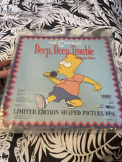 The Simpsons Deep Deep Trouble 7" Shaped Picture Disc Vinyl Bart Rare Limited