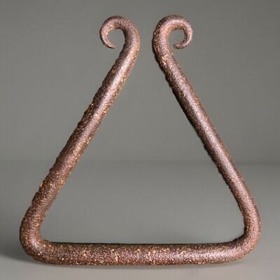 c.17/18th Original Early Blacksmith Forged Iron Triangle Percussion Instrument