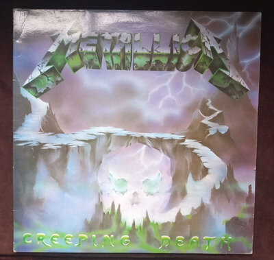 METALLICA CREEPING DEATH 12" BLUE VINYL PIC DISC MUSIC FOR NATIONS 1986 EX+ RARE