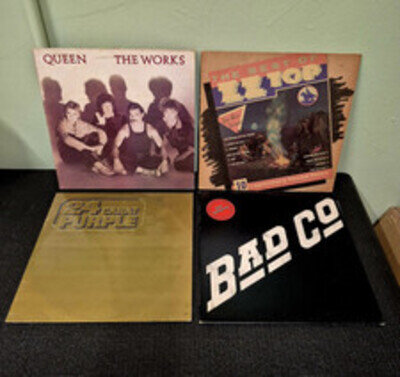 Rock Job Lot Vinyl Records Queen, Bad Company Deep Purple, ZZ Top Bundle