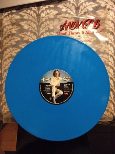 ANDY GIBB (OUR LOVE) DON'T THROW IT ALL AWAY 12" VINYL SINGLE 1979 BLUE VINYL