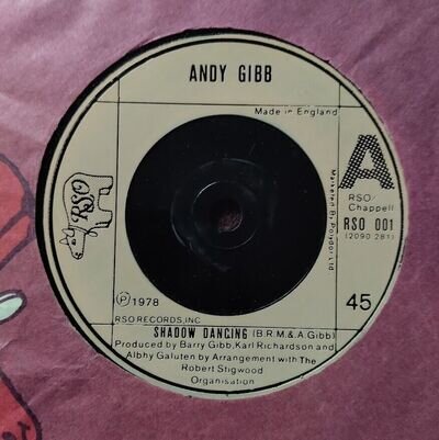 Andy Gibb (Shadow Dancing) 7 inch vinyl single - RSO - 1978