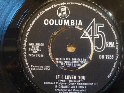 7" vinyl single / If I loved you / Richard Anthony