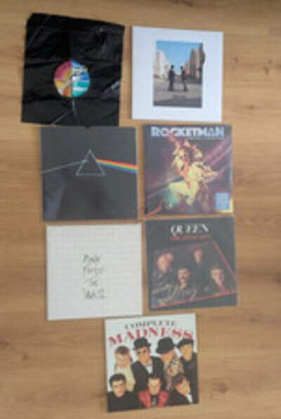 Vinyl Record Rock Bundle Pink Floyd , Queen , Madness Rocketman Soundtrack