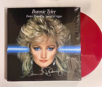 Bonnie Tyler Faster Than The Speed of Night 12”RED VINYL & HAND SIGNED PRINT