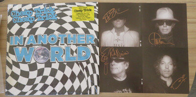 CHEAP TRICK IN ANOTHER WORLD VINYL WITH HAND SIGNED BONUS INSERT, NOT PRINT