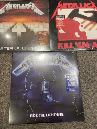 Metallica - Kill Em All + Ride The Lightning + Master Of Puppets - 3 xNew Vinyls