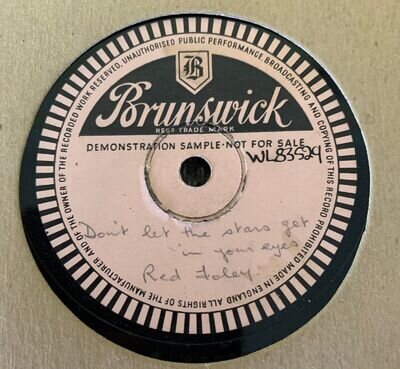 RARE DEMO RED FOLEY DONT LET THE STARS GET IN YOU EYES BRUNSWICK 10" 78 shellac