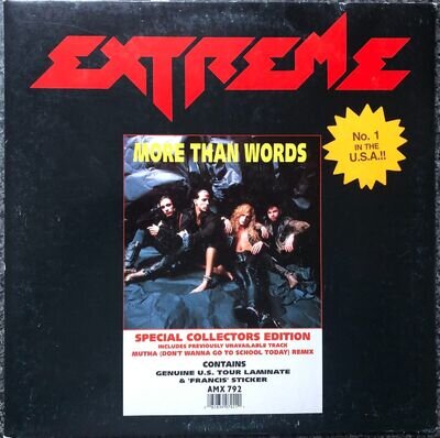 Extreme More Than Words 1991 Uk A&M Vinyl 12 " Collectors Edition Ex