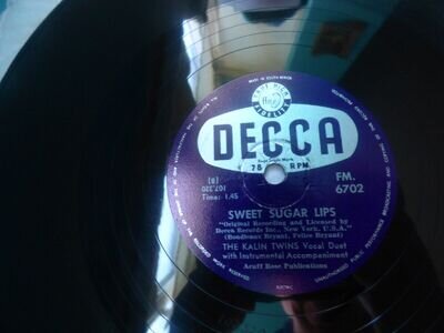 Kalin Twins, Sweet Sugar Lips - Moody DECCA LABEL SOUTH AFRICA