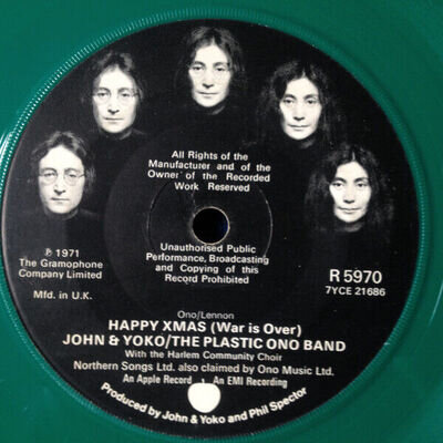 John Lennon & Yoko Ono, The Plastic Ono Band - Happy Xmas (War Is Over) UK - 7"