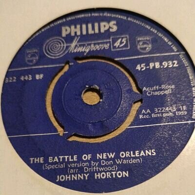 Johnny Horton - The Battle Of New Orleans. vinyl records 7 inch