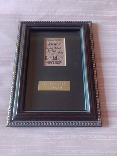 Genesis - Signed / autograph ticket stub 1980 framed presentation - Phil Collins