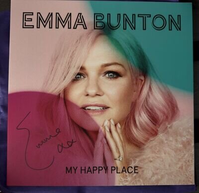 signed emma bunton my happy place pink vinyl (baby spice girls autograph) no 286