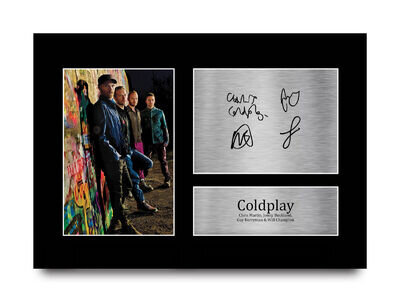 Coldplay Signed Pre Printed Autograph A4 Photo Gift For a Rock Fan