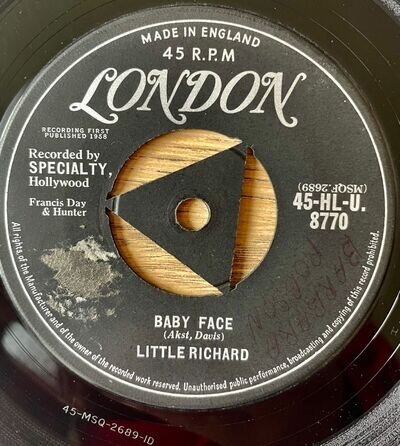 LITTLE RICHARD BABY FACE 7" SINGLE LONDON (1958) EX- ROCK 'N' ROLL ENGLAND