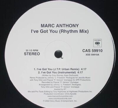 Marc Anthony - I've Got You (Rhythm Mix) (12")