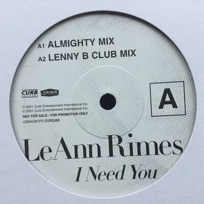 LeAnn Rimes I Need You 12" Ep Vinyl Record Promo