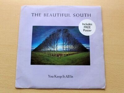 EX- !! The Beautiful South/You Keep It All In/1989 Go Disc 7" Single + Poster