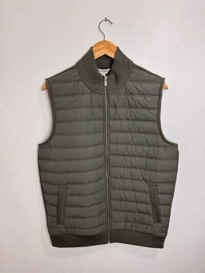 Autograph M&S Cotton Blend Zip Up Gilet Size Medium Sage Green BNWT