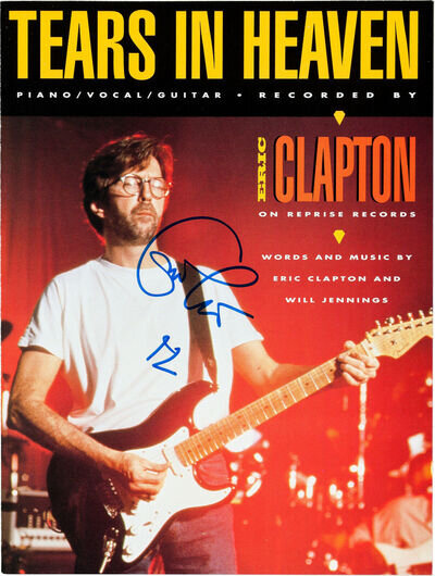 ERIC CLAPTON Signed 'Tears In Heaven' Photograph - Rock Guitarist - preprint