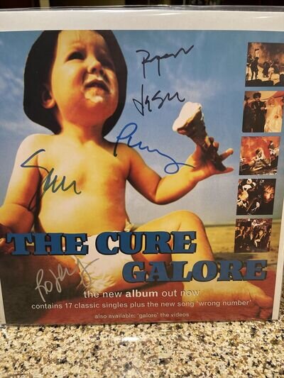 The Cure promo flat originally autographed by 5 members