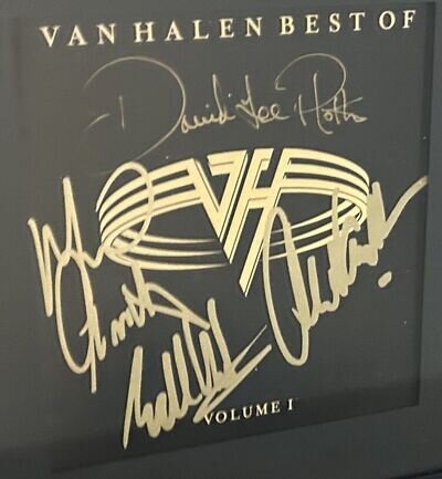 Van Halen Best Of Volume 1 Signed By Roth Anthony Eddie Alex Utra Rare Autograph