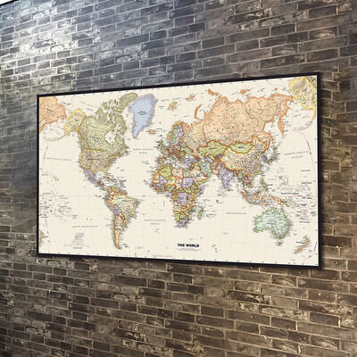 MAP OF THE WORLD LARGE WALL MAP POSTER DECOR 5X3FT